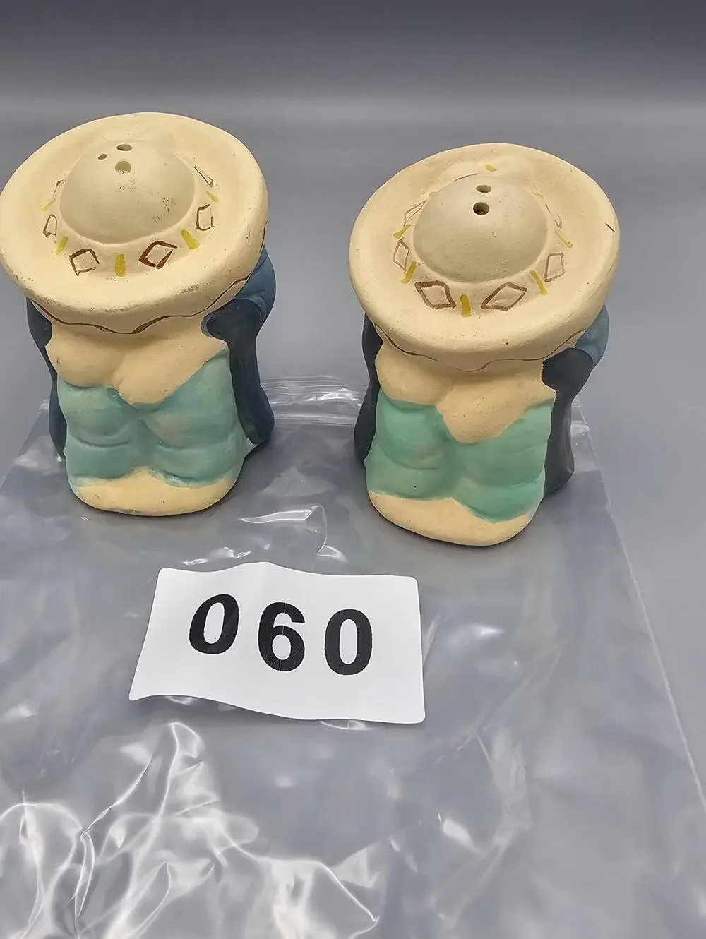 Vintage Ceramic Salt and Pepper Shakers with Hat Design